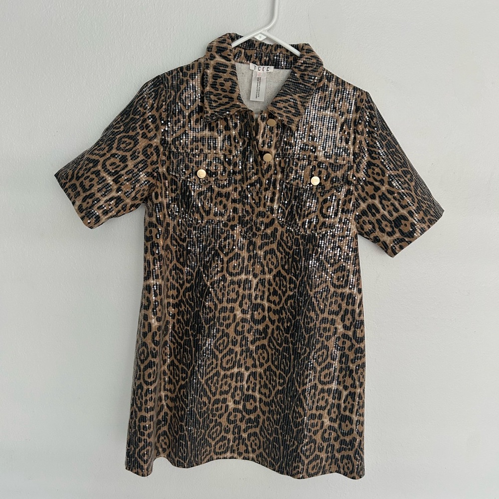 TCEC Leopard Sequin Mini Dress - Size Small